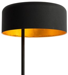 Lampa stołowa Retro czarna ze złotym wnętrzem - Jinte Retro Oswietlenie wewnetrzne