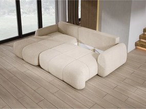 Narożnik COCO z funkcją spania, poduszkami i pojemnikiem NowOrNever 06 Kremowy