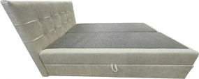 Tapicerowane łóżko kontynentalne DIRELIS VIBE 140x200 cm kremowe Materac: Materac sprężynowy Bonell