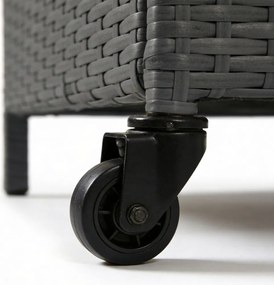 Skrzynia ogrodowa na poduszki z technorattanu XL-SD-L, 133x56x64 cm, kolor szary