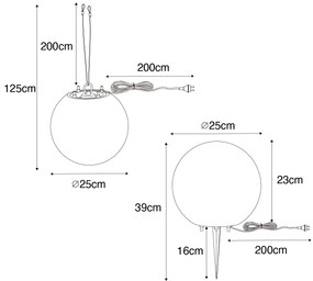 Zewnetrzna Inteligentna lampa zewnętrzna biała 25 cm IP65 z LED - Nura Nowoczesny Oswietlenie zewnetrzne