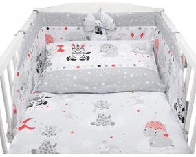 Pościel 120x90 Z Ochraniaczem I Wypełnieniami Do łóżeczka 120x60 - Zebra żyrafa Szara