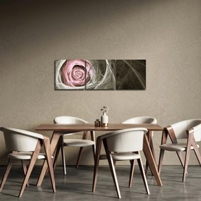 Obraz - Abstrakcyjny róż jasnoróżowy (z zegarem) (90x30 cm)