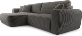 Masseno Narożnik VIVA z funkcją spania i pojemnikiem na pościel Narozniki L, Rozkładana sofa - Szary, TILIA 90