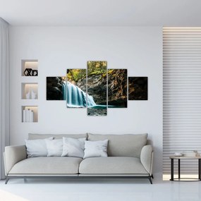 Obraz leśnego wodospadu (125x70 cm)