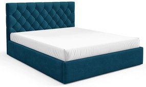 Niebieskie pikowane łóżko tapicerowane 3 rozmiary L1-C90