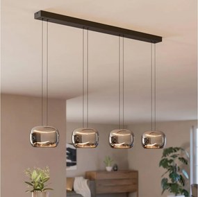 Eglo 390433 - LED ściemnialna lampa wisząca na linkach HORTUNAS 4xLED/5,8W/230V czarna/przydymiona