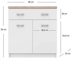 Biała komoda z szufladą i półkami 80 cm Biter