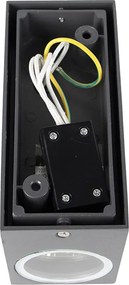 Zestaw 2 nowoczesnych lamp ściennych ciemnoszarych 2-światłowych IP44 - Baleno