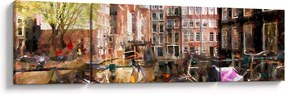 Obraz - Amsterdam, malarstwo (170x50 cm)