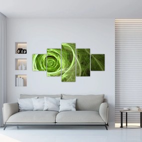 Obraz - Abstrakcyjny zielony róż (125x70 cm)