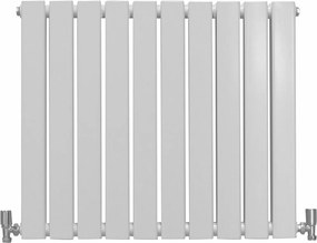 Grzejnik panelowy designerski, połyskujący, biały, 600 mm x 700 mm