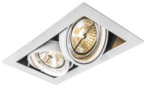 Biały wpuszczany reflektor AR111 regulowany 2 światła - OneonDesignerski Oswietlenie wewnetrzne