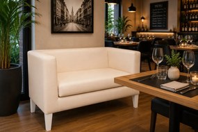 Sofa Monaco : Kolor nogi - Biała, Kolor tkaniny - EKO-SKÓRA - 18D, Typ tkaniny - Eko-skóra , Wysokość nogi - 20 cm