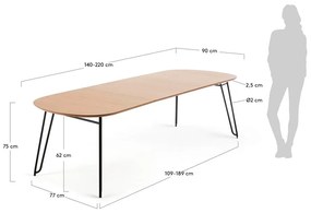 Rozkładany stół w dekorze dębu 90x140 cm Novac – Kave Home