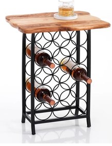 Czarno-naturalny metalowy regał na wino liczba butelek 15 46x56x35,5 cm Ras – Tomasucci
