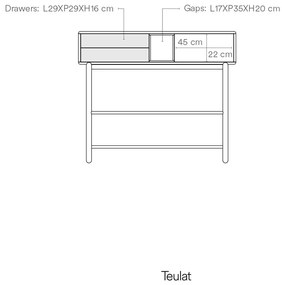Ciemnoszara konsola 35x120 cm Corvo – Teulat