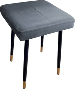 Taboret MAX tkanina Welur stelaż metalowy STOŁEK LOFT : Kolor nogi - Czano-złota stożek, Kolor tkaniny - VELVET - BL14, Typ tkaniny - Velvet