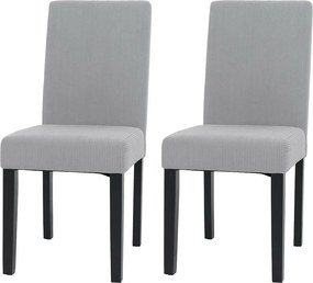 Krzesło do jadalni Littau Cord (zestaw 2 sztuk),  jasnoszary, ciemne nogi