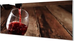 Panel szklany do Kuchni Degustacja Wina na Drewnie