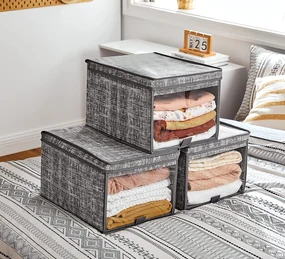 Organizery, szare, 3 sztuki, zamykane, zestaw - RFB103G01