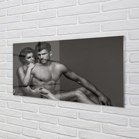 Panel szklany do Kuchni Para: Kobieta i Mężczyzna