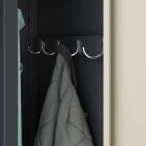 Szafka pracownicza czterokomorowa antracytowa / dąb sonoma: Eco Design KACPER, 800 x 1800 x 500 mm