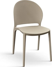 Zestaw 4 krzeseł z polipropylenu w kolorze gołębiej szarości - MARBELLA