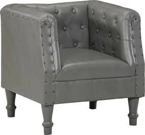 Fotel cabriolet z prawdziwej szarej skóry dla absolutnego komfortu