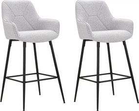 Zestaw krzeseł barowych w kolorze szarym 2 szt. 55X55X109 cm