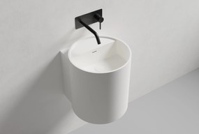 NT2440 umywalka ścienna z odlewu mineralnegoBiały mat - z otworem na baterię - możliwość wyboru odpływu - 40 x 42 x 45 cm