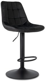 Czarny welurowy pikowany hoker kuchenny - Sarisa