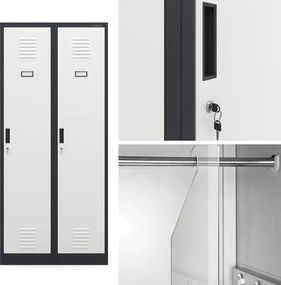 Szafa socjalna czterokomorowa Kacper 80x50x180 cm antracyt/biały