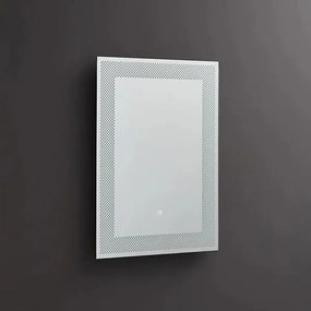 Lustro prostokątne LED "Fresno" z podświetlaną ramą zdobioną szachownicą cm 50x70