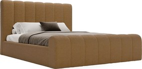 Emporius Valetta łóżko dwuosobowe 200x200 - wyoski przód, pojemnik, tkanina boucle - łóżko sypialniane w nowoczesnym stylu - pomarańczowy (Anthology 10)