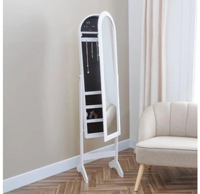Atmosphera - Lustro stojące ze szkatułką na biżuterię LEXY 158x38 cm białe