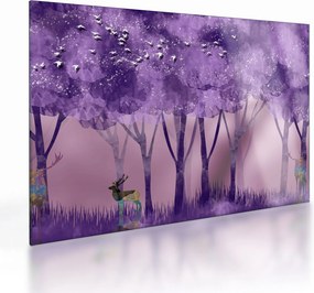 Obraz na szkle - Jeleń w magicznym lesie (70x50 cm)