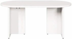 Biały sosnowy stolik kawowy owalny P8-G68