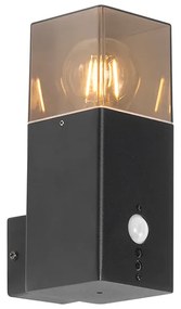 Lampa ścienna zewnętrzna czarna IP44 z czujnikiem ruchu - Denmark
