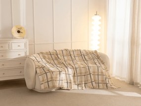 Mikropluszowy koc PLAID, kremowy Rozmiar: 150 x 200 cm