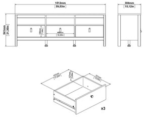 Czarna szafka pod TV 151x54 cm Madrid – Tvilum