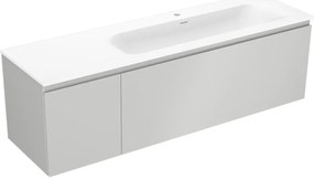 Mexen Orio szafka łazienkowa 160 cm z umywalką Vela prawą, 1S, 1D, szara mat/biała mat - 91A13-16047-3-BBFF62-W23P01