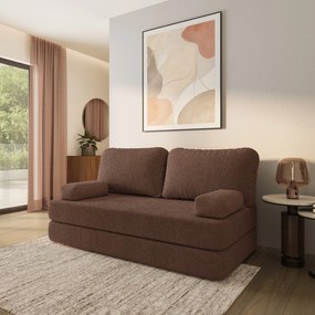 Masseno Sofa piankowa NIKSI z funkcją spania, Kanapa z pianki do salonu, Bezmontażowa, Tkanina bucle – Brązowy QUELLE 25
