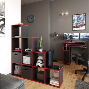 Półka na schody czarny/czerwony 142.5x29x140