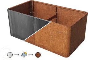 PRIMEYARD 146 x 80 x 80 cm Grządka podwyższona, stal corten, optyka rdzy - (GFPV00827)