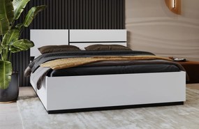 Łóżko CROSS 160x200 białe/czarne z pojemnikiem HELVETIA