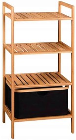 Kesper 19438 Regał bambusowy z koszem, 93,5 x 44 x 34 cm