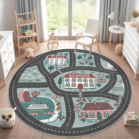 Dziecięcy dywan do zabawy odpowiedni do prania ø150 cm Happy Neighbourhood – Mila Home