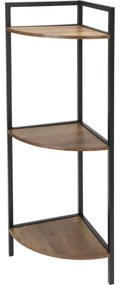 Narożna metalowa szafka 3 półki MDF, 23,5 x 23,5 x 76 cm