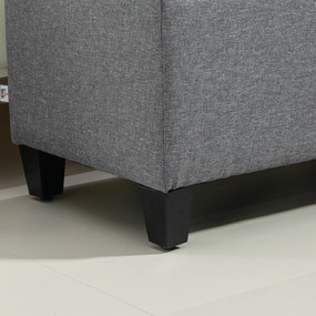 HOMCOM Ławka, Polster z Miejscem do Przechowywania, Tkanina Poliestrowa, Drewno Kauczukowe, 100 x 40 x 44 cm, Jasnoszary